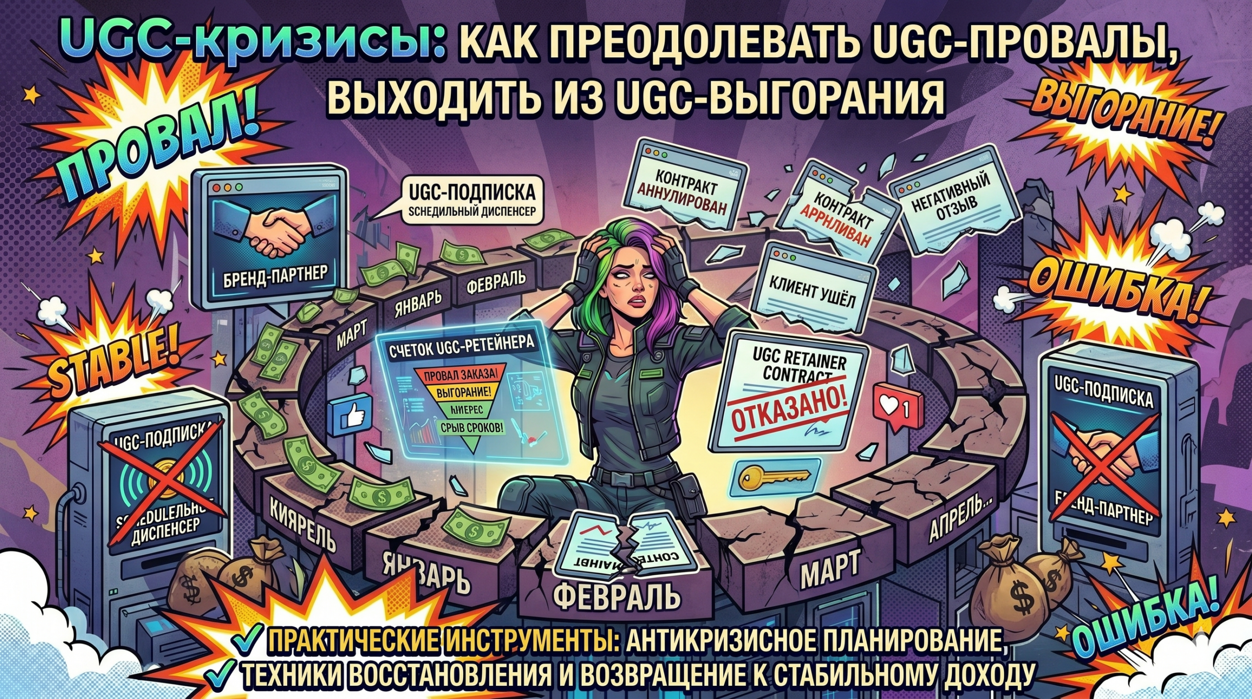 UGC-кризисы: как преодолевать UGC-провалы, выходить из UGC-выгорания, справляться с негативными UGC-отзывами и переживать периоды, когда UGC-карьера заходит в тупик