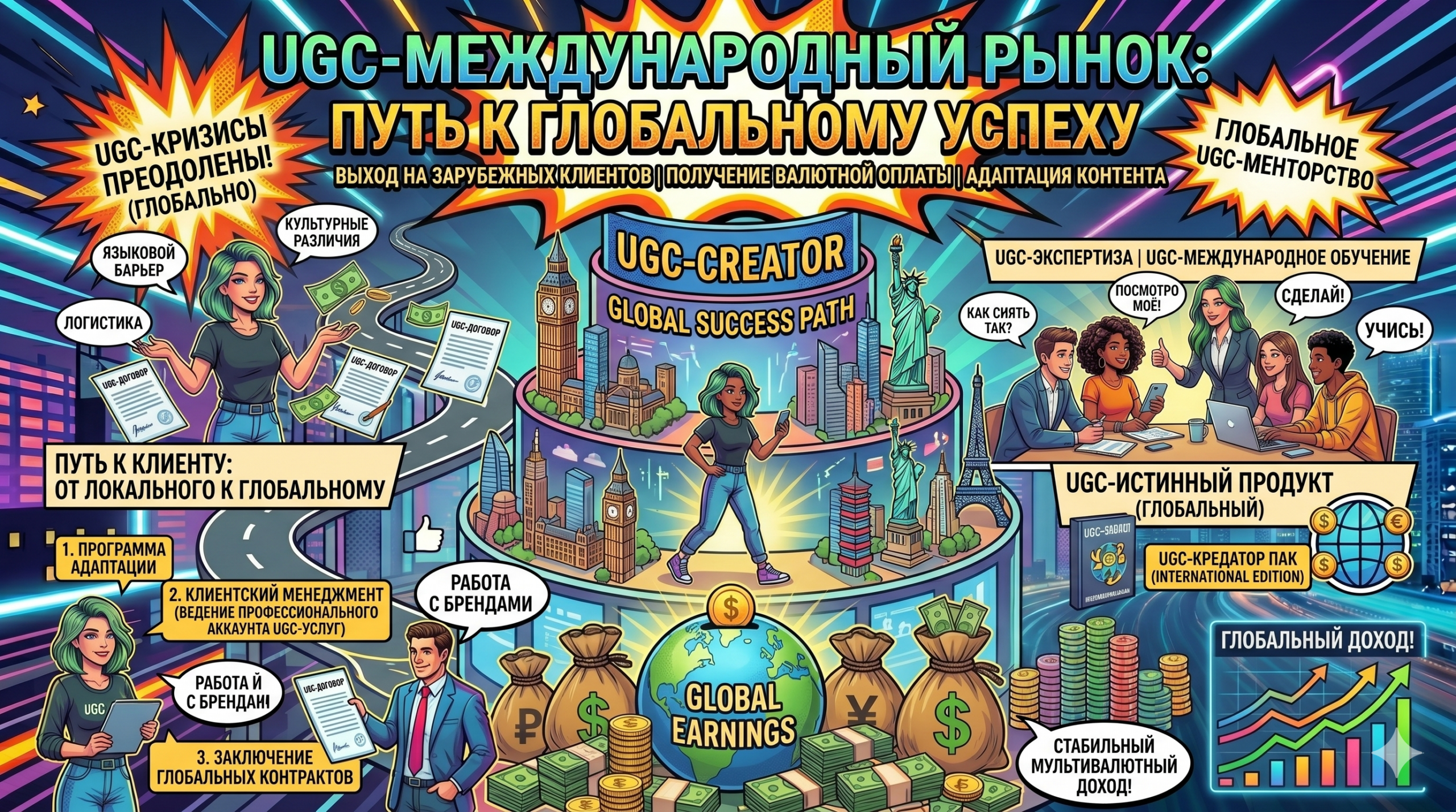 UGC-международный рынок: как выходить на зарубежных UGC-клиентов, получать UGC-оплату в валюте и адаптировать UGC-контент под глобальную UGC-аудиторию