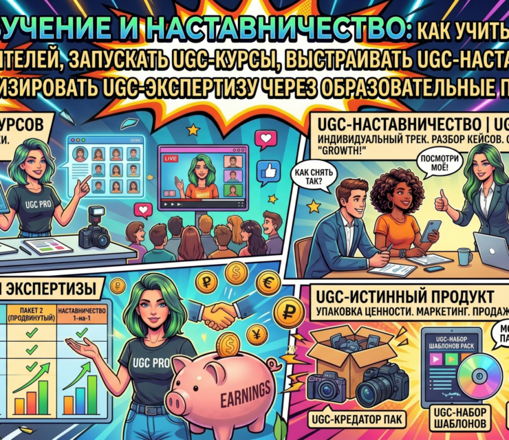 UGC-обучение и наставничество: как учить других UGC-исполнителей, запускать UGC-курсы, выстраивать UGC-наставничество и монетизировать UGC-экспертизу через образовательные продукты