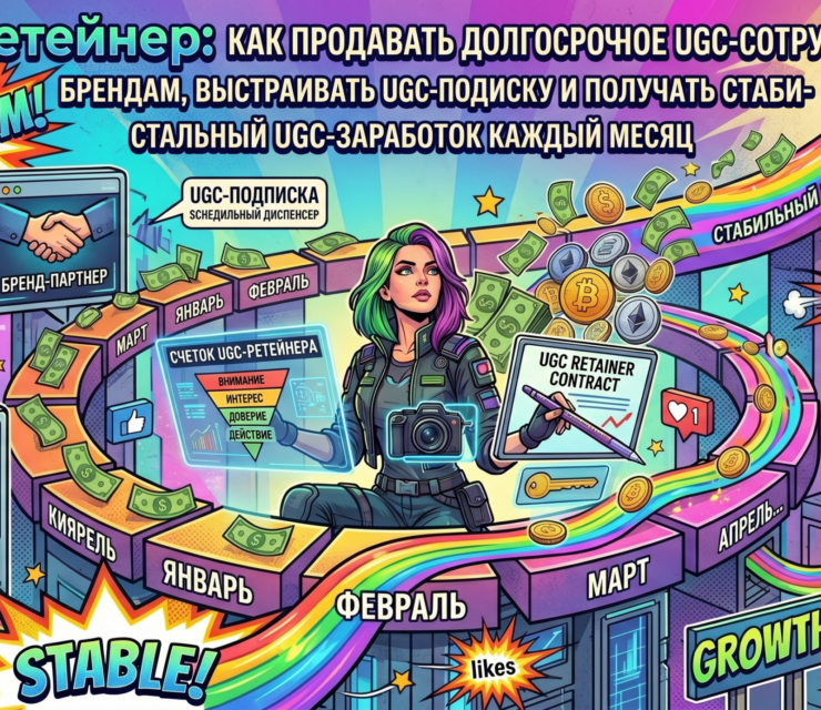 UGC-ретейнер: как продавать долгосрочное UGC-сотрудничество брендам, выстраивать UGC-подписку и получать стабильный UGC-заработок каждый месяц