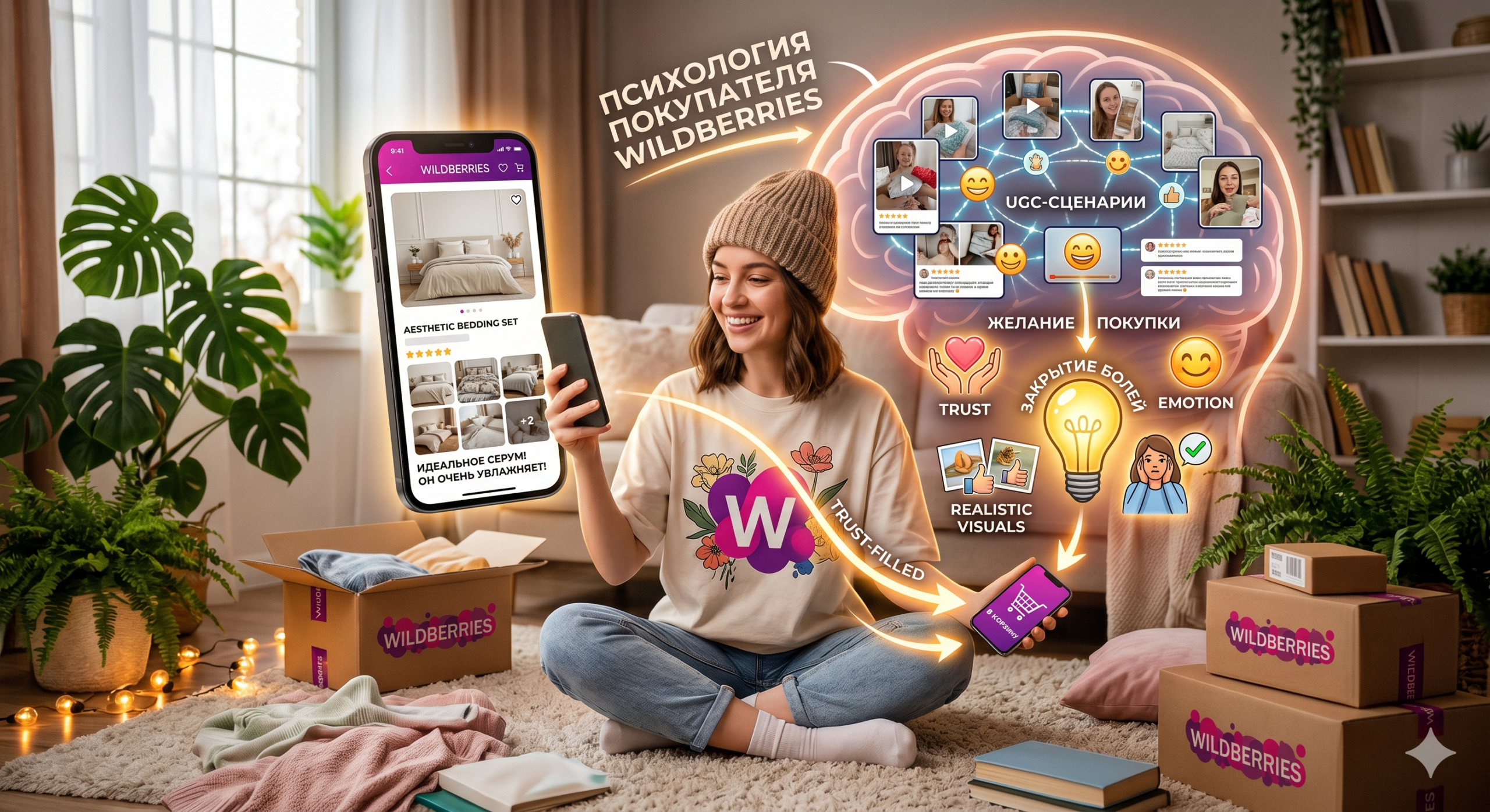 🧠 Психология покупателя Wildberries: как намертво закрывать боли аудитории через UGC-сценарии