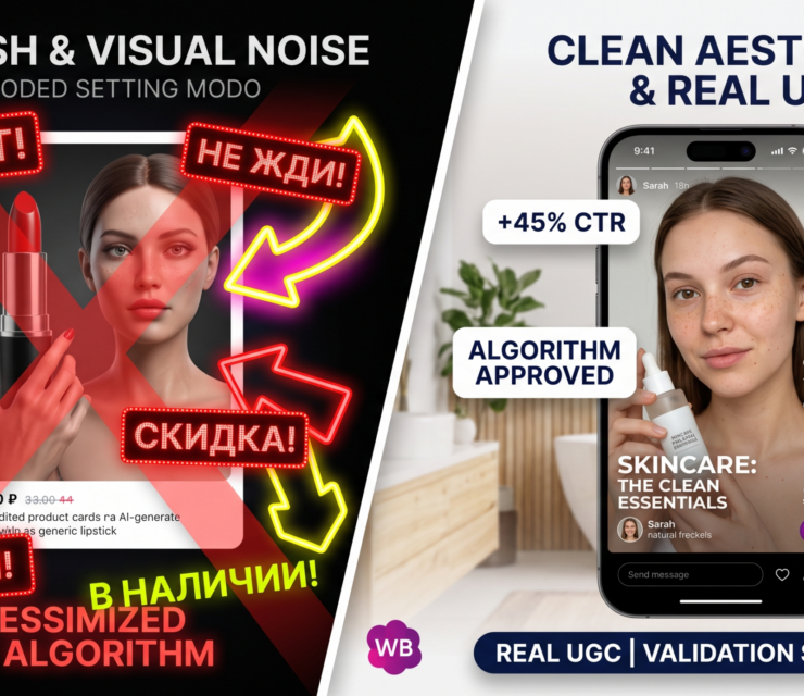 🎨 Эра «Clean Aesthetics» на Wildberries 2026: как алгоритмы маркетплейса наказывают за дешевый ИИ-дизайн и поощряют живой UGC