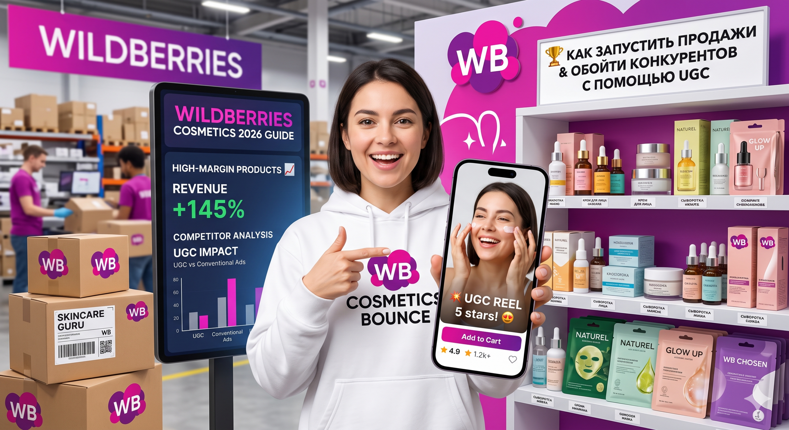 🧴 Гайд по товарной нише «Косметика и уход» на Wildberries: как запустить продажи высокомаржинального продукта в 2026 году и обойти конкурентов с помощью UGC