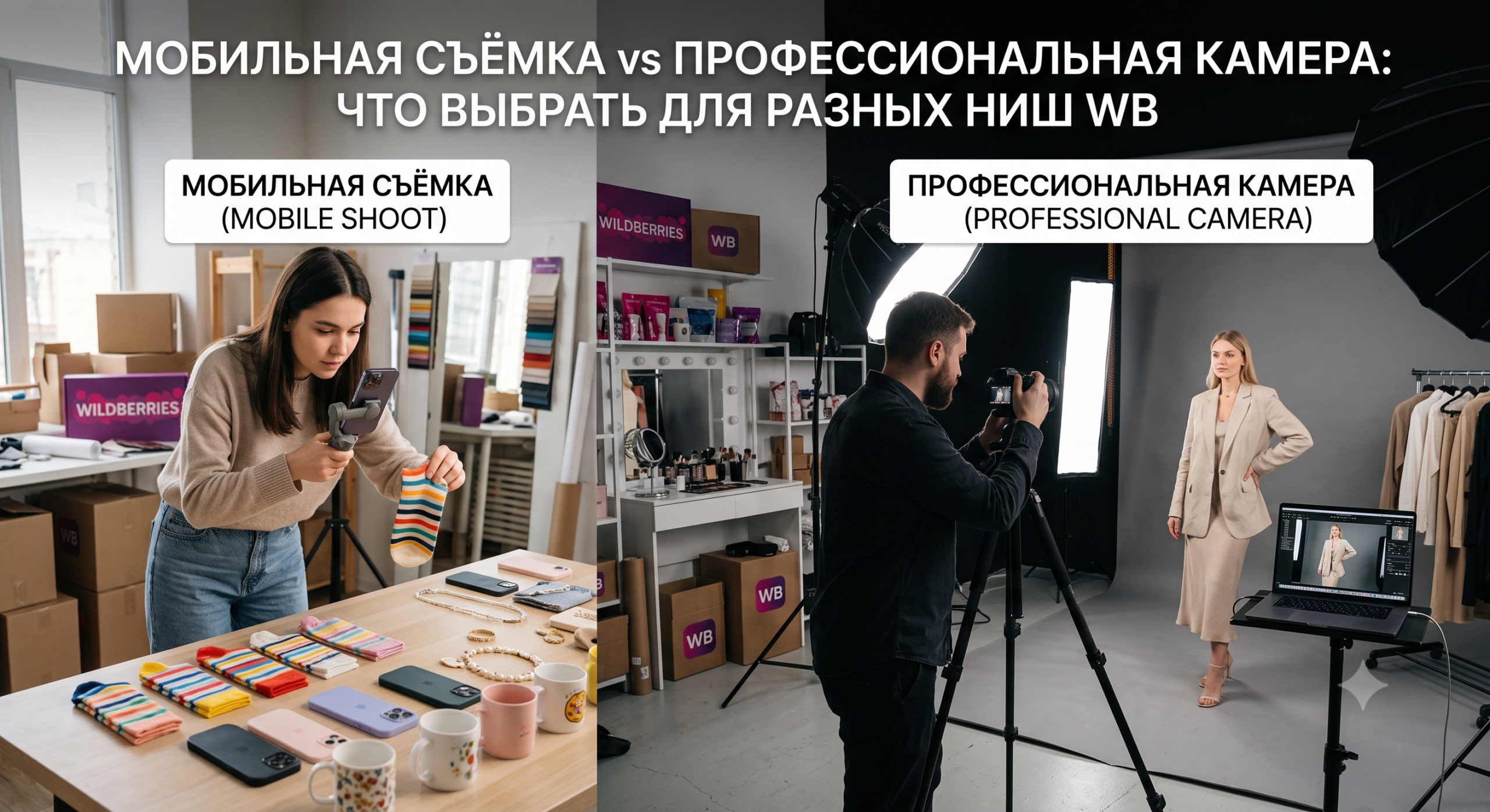 Мобильная съёмка vs профессиональная камера: что выбрать для разных ниш WB