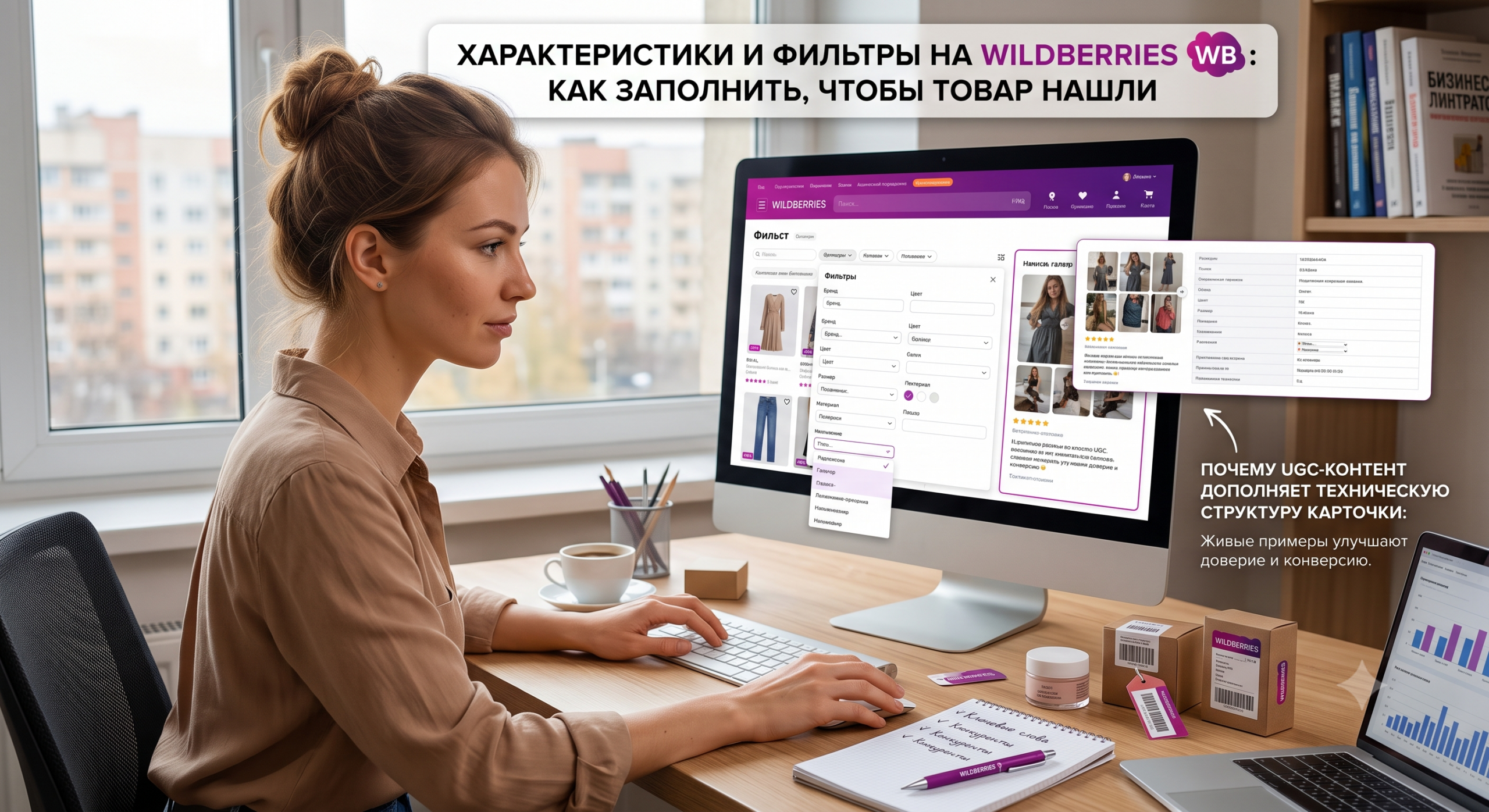 Характеристики и фильтры на Wildberries WB: как заполнить, чтобы товар нашли, и почему UGC-контент дополняет техническую структуру карточки