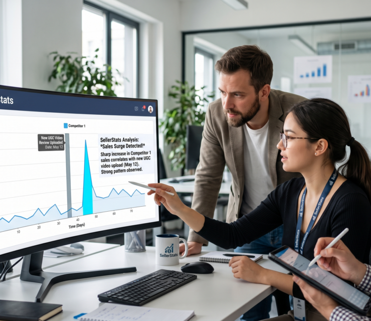 SellerStats: анализ динамики продаж конкурентов и всплески после публикации новых видеоотзывов — ищем закономерность, когда резкий рост продаж у конкурента совпадает с появлением свежего UGC