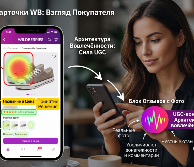Структура карточки Wildberries WB: как покупатель сканирует страницу и куда направить внимание, а также почему UGC-контент становится архитектурой вовлечённости