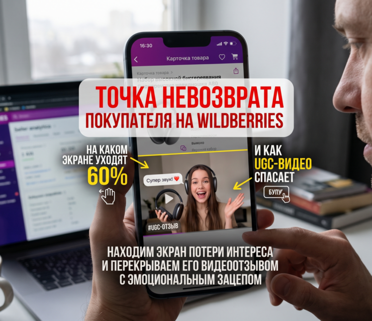 Точка невозврата покупателя на Wildberries WB: на каком экране уходят 60% и как UGC-видео на этом экране спасает конверсию — находим экран потери интереса и перекрываем его видеоотзывом с эмоциональным зацепом