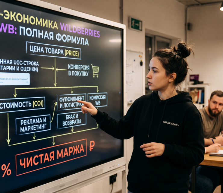 Unit-экономика Wildberries WB с UGC-строкой: полная формула от цены до чистой маржи