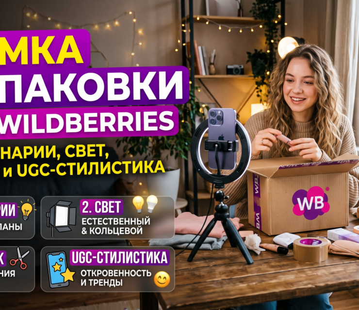 Съёмка распаковки для WB: сценарии, свет, монтаж и UGC-стилистика